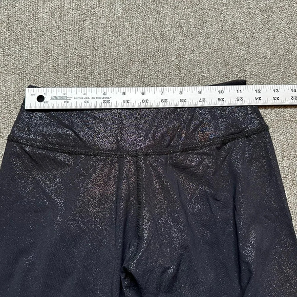 Beyond Yoga Shimmer Essential Long Leggings Stretch Active Size S Black Silver - Picture 4 of 5
